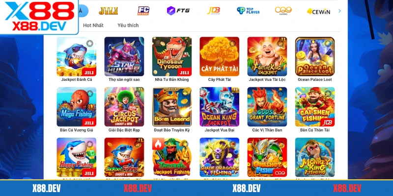 Bắn cá X88 chơi game săn thưởng khủng