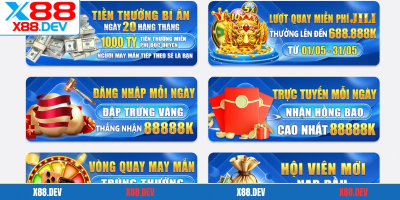 Khuyến mãi X88 ngạp tràn quà tặng cho người chơi